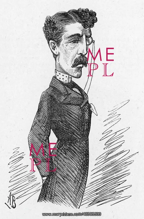 : Cartoon of the actor-manager Sir Squire Bancroft : Cartoon of the actor-manager Sir Squire Bancroft