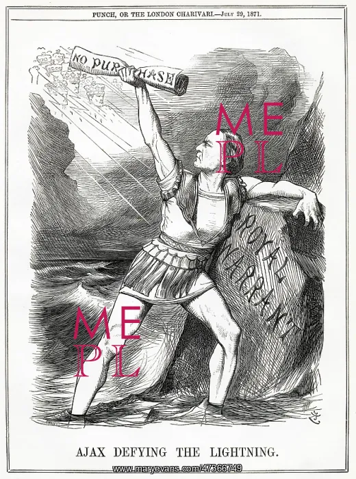 : Cartoon, Ajax Defying the Lightning (Gladstone) : Cartoon, Ajax Defying the Lightning (Gladstone)