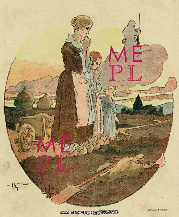 : Cartoon, The Angelus, WW1 : Cartoon, The Angelus, WW1