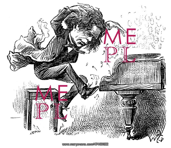 : Cartoon, Anton Rubinstein plays the piano : Cartoon, Anton Rubinstein plays the piano