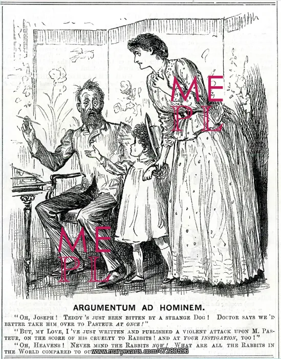 : Cartoon, Argumentum ad Hominem (Louis Pasteur) : Cartoon, Argumentum ad Hominem (Louis Pasteur)