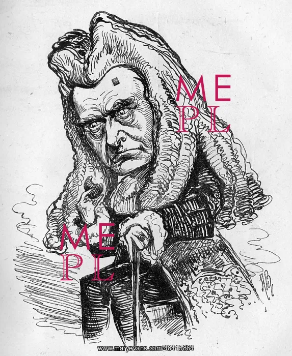 : Cartoon of Arthur Cecil, English actor and playwright : Cartoon of Arthur Cecil, English actor and playwright