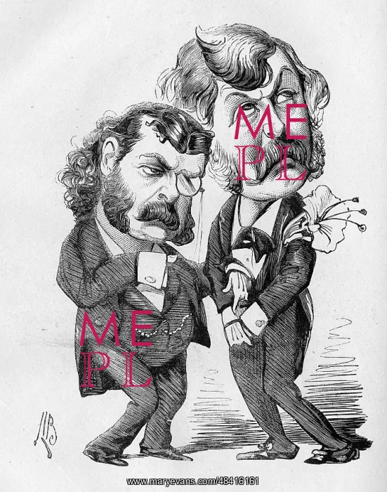 : Cartoon of Arthur Sullivan and Ws Gilbert : Cartoon of Arthur Sullivan and Ws Gilbert