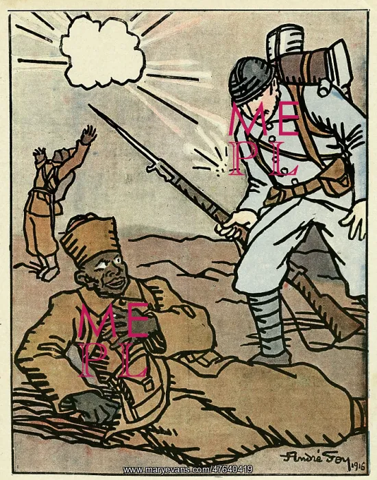 : Cartoon, On the attack, WW1 : Cartoon, On the attack, WW1