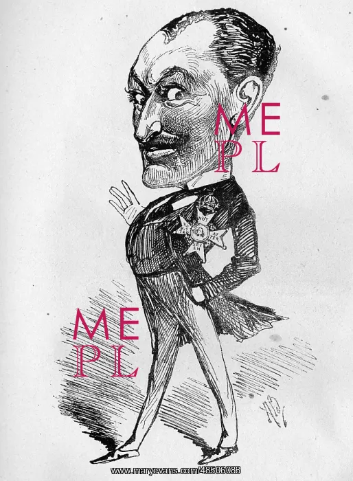 : Cartoon of Augustus Harris, British actor and dramatist : Cartoon of Augustus Harris, British actor and dramatist
