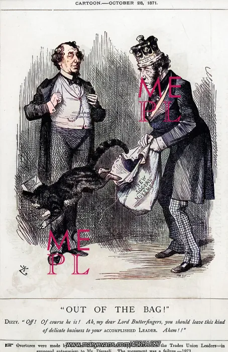 : Cartoon, Out of the Bag (Disraeli) : Cartoon, Out of the Bag (Disraeli)