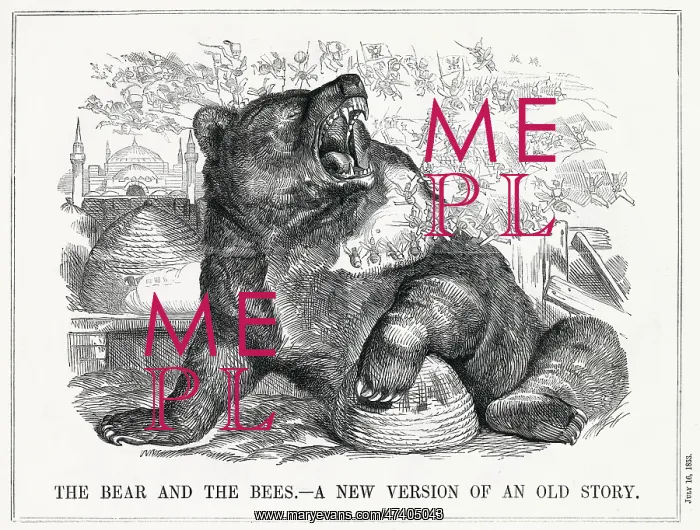 : Cartoon, The Bear and the Bees, New Version of an Old Story : Cartoon, The Bear and the Bees, New Version of an Old Story