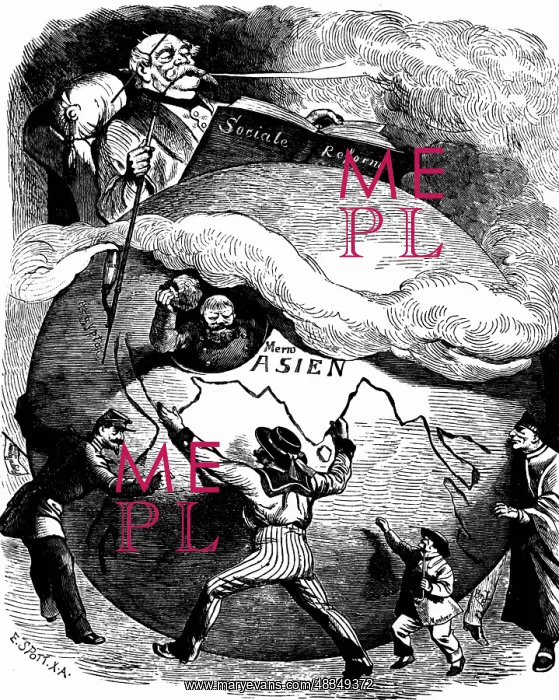 : Cartoon on Bismarck's policy, 1884 : Cartoon on Bismarck's policy, 1884