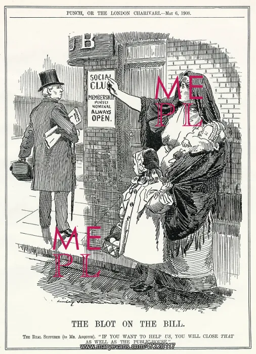  : Cartoon, The Blot on the Bill 1908