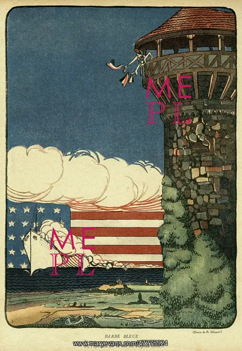 : Cartoon, Bluebeard, WW1 : Cartoon, Bluebeard, WW1
