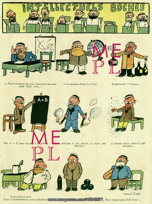 : Cartoon, Boche intellectuals, WW1 : Cartoon, Boche intellectuals, WW1