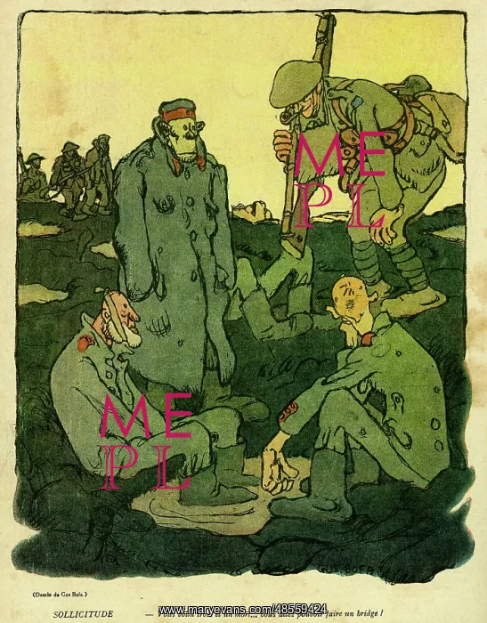 : Cartoon, A four for bridge, WW1 : Cartoon, A four for bridge, WW1