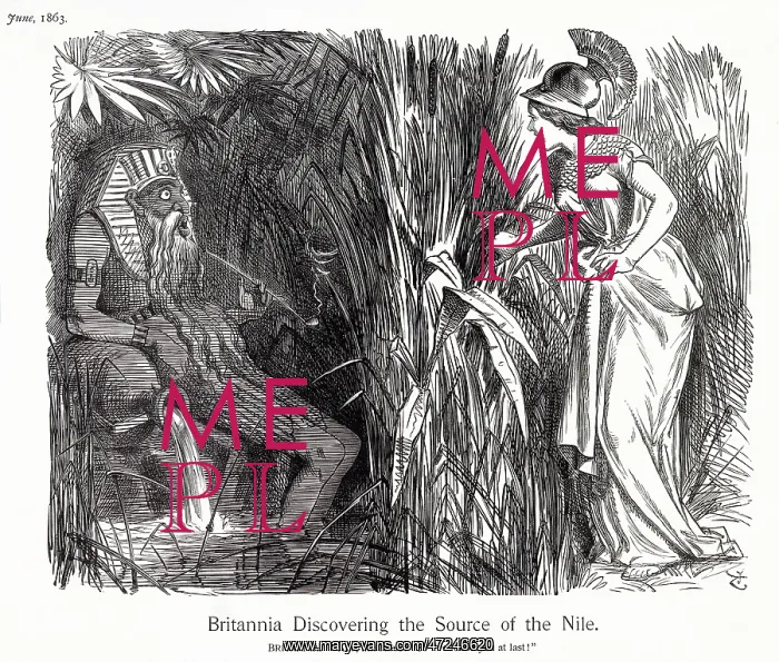 : Cartoon, Britannia Discovering the Source of the Nile : Cartoon, Britannia Discovering the Source of the Nile