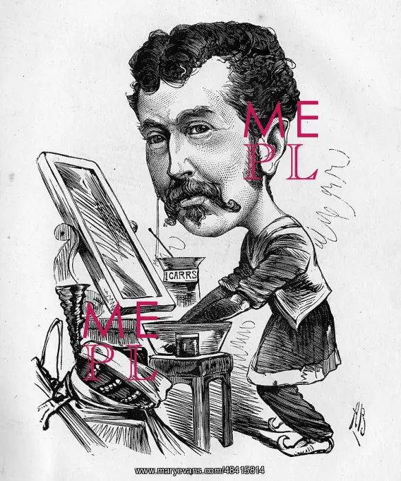 : Cartoon of Charles Warner, English actor : Cartoon of Charles Warner, English actor