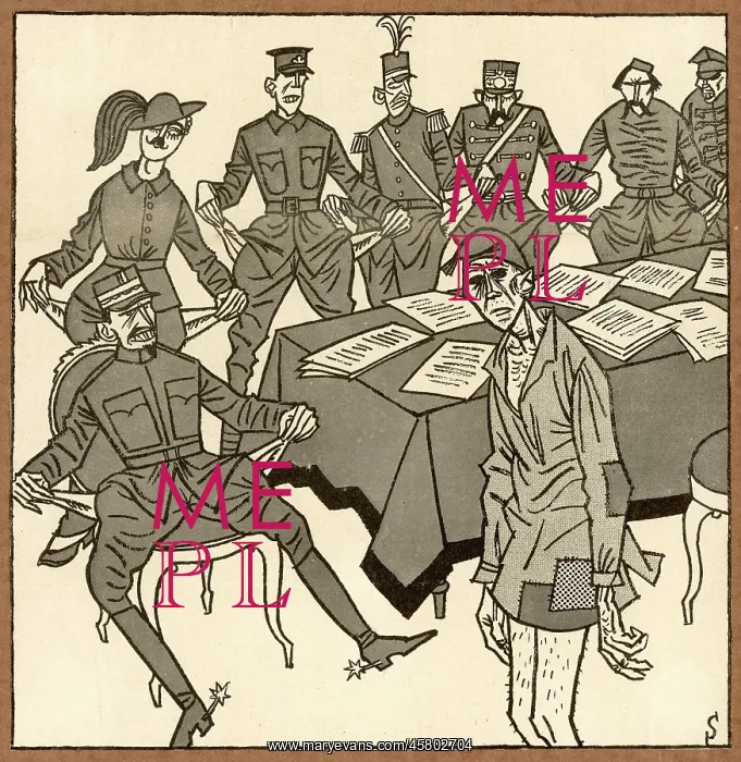 : Cartoon commentary on Germany's lack of money : Cartoon commentary on Germany's lack of money