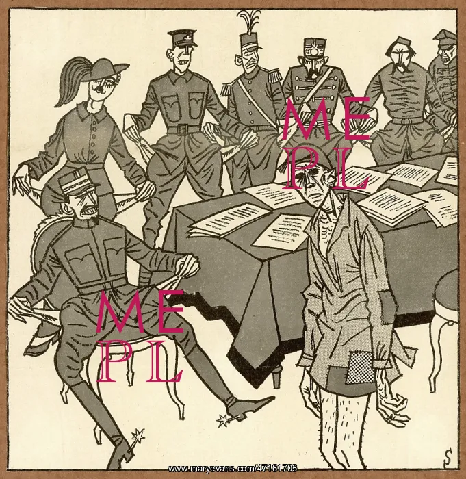 : Cartoon commentary on Germany's lack of money : Cartoon commentary on Germany's lack of money