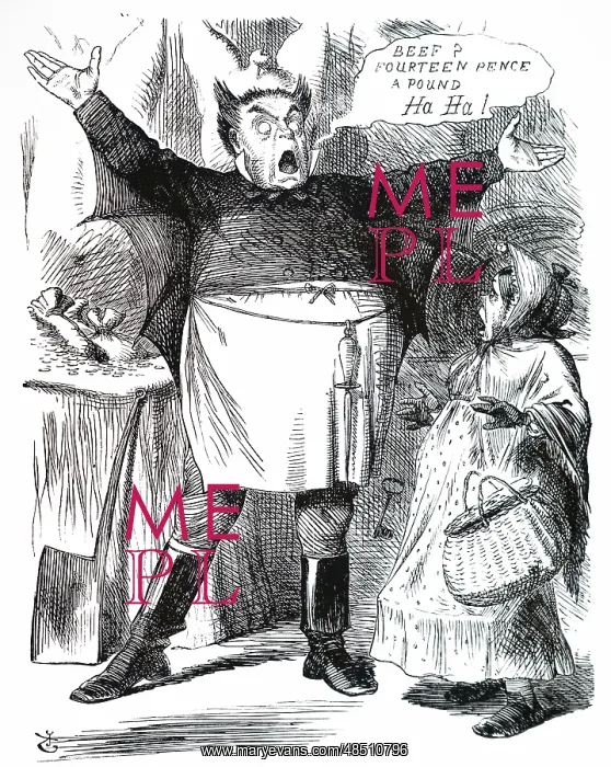 : A cartoon commenting on the 1865 outbreak of the : A cartoon commenting on the 1865 outbreak of the