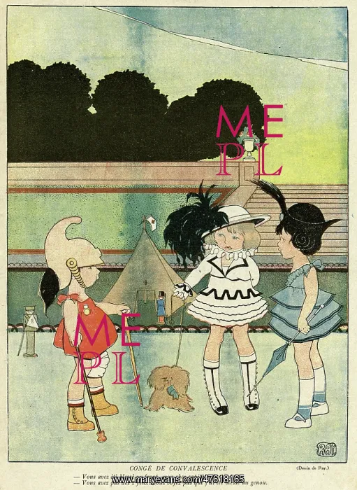 : Cartoon, Convalescent leave, WW1 : Cartoon, Convalescent leave, WW1