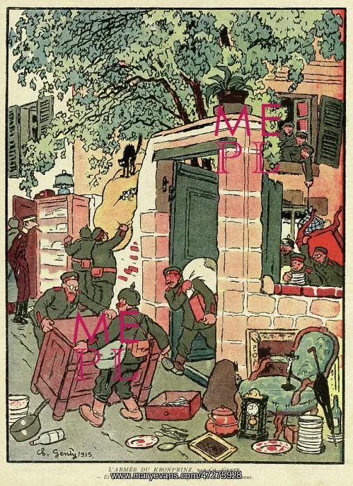 : Cartoon, Crown Prince's Army, WW1 : Cartoon, Crown Prince's Army, WW1