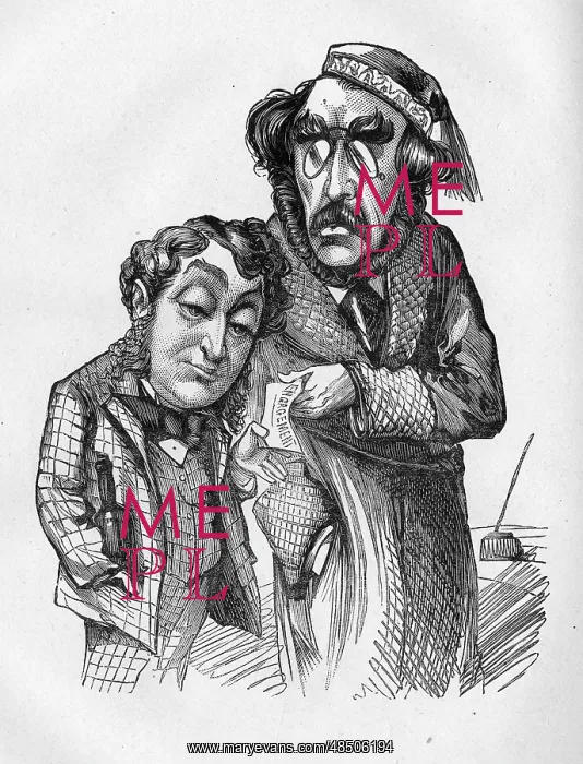 : Cartoon of David James and James Albery : Cartoon of David James and James Albery