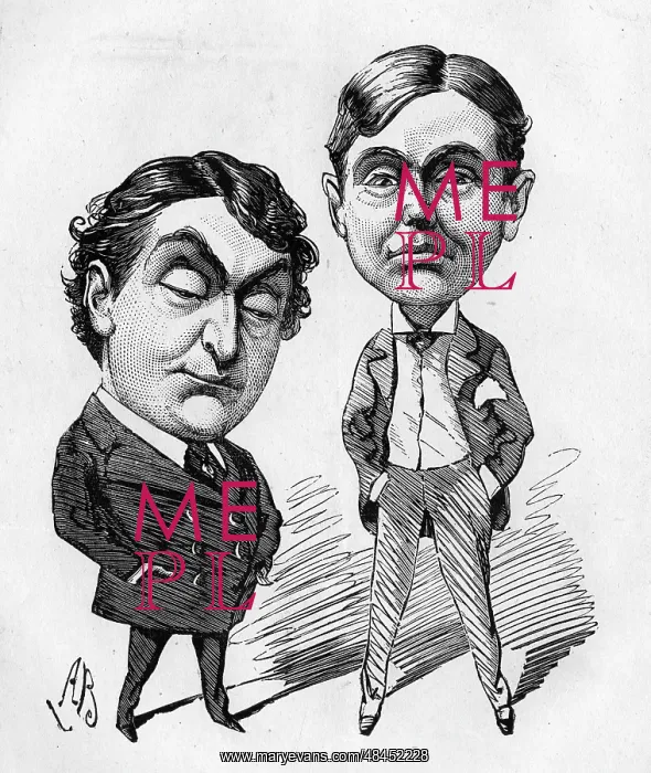 : Cartoon of David James and Thomas Thorne : Cartoon of David James and Thomas Thorne