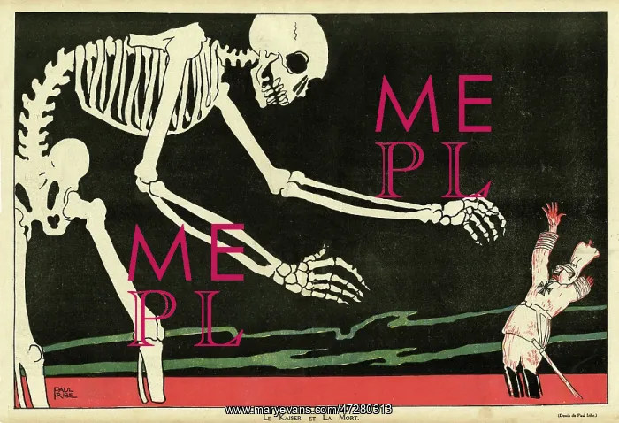 : Cartoon, Death and the Kaiser, WW1 : Cartoon, Death and the Kaiser, WW1