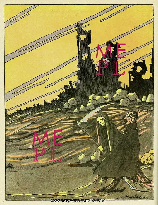 : Cartoon, Death and the Kaiser, WW1 : Cartoon, Death and the Kaiser, WW1