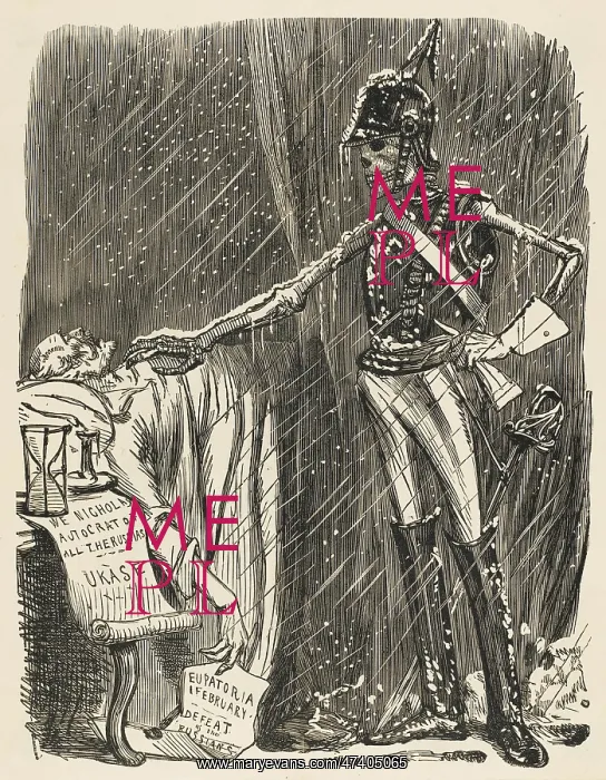 : Cartoon, death of Tsar Nicolas I : Cartoon, death of Tsar Nicolas I