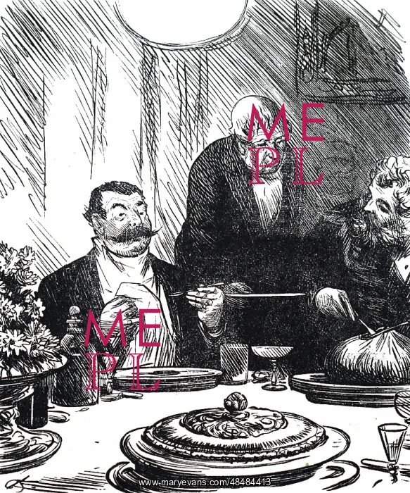 : A cartoon depicting haggis being served : A cartoon depicting haggis being served