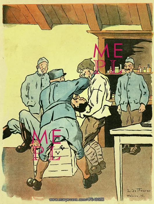: Cartoon, Difficult extraction, WW1 : Cartoon, Difficult extraction, WW1