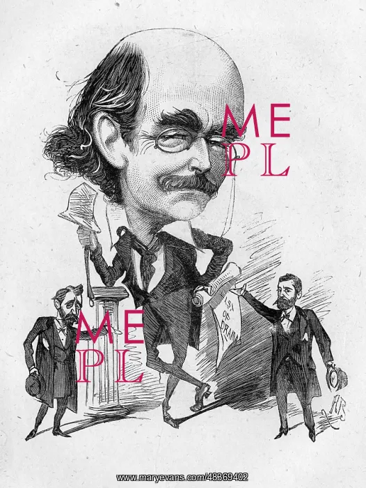 : Cartoon of Dion Boucicault, Irish actor and playwright : Cartoon of Dion Boucicault, Irish actor and playwright