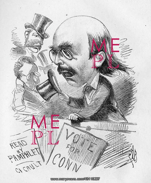 : Cartoon of Dion Boucicault, Irish actor and playwright : Cartoon of Dion Boucicault, Irish actor and playwright