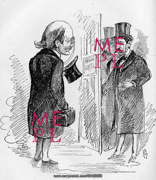 : Cartoon of Dion Boucicault, Irish actor and playwright : Cartoon of Dion Boucicault, Irish actor and playwright