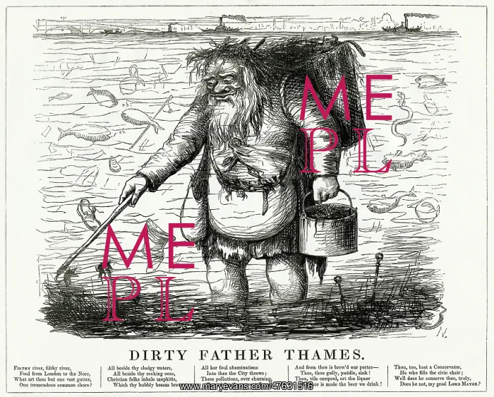 : Cartoon, Dirty Father Thames : Cartoon, Dirty Father Thames