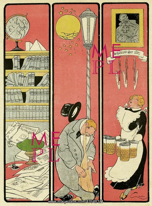 : Cartoon, The disciple of Kant, WW1 : Cartoon, The disciple of Kant, WW1