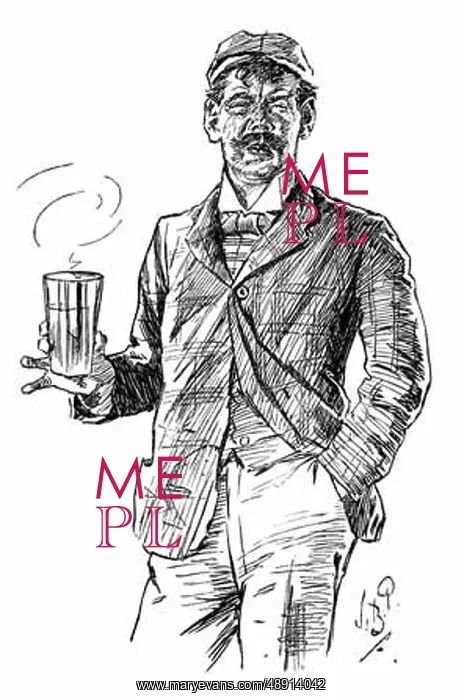 : Cartoon, disreputable man with pint of beer : Cartoon, disreputable man with pint of beer