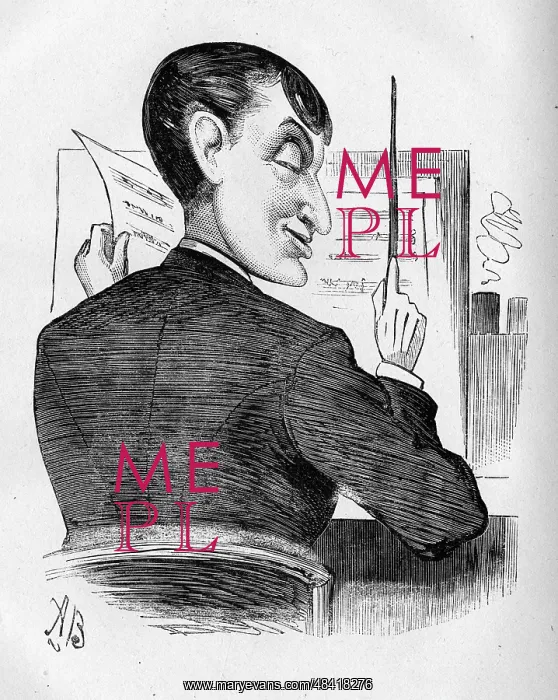 : Cartoon of Edward Solomon, conductor and composer : Cartoon of Edward Solomon, conductor and composer