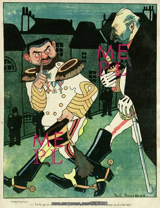 : Cartoon, Two Emperors, WW1 : Cartoon, Two Emperors, WW1