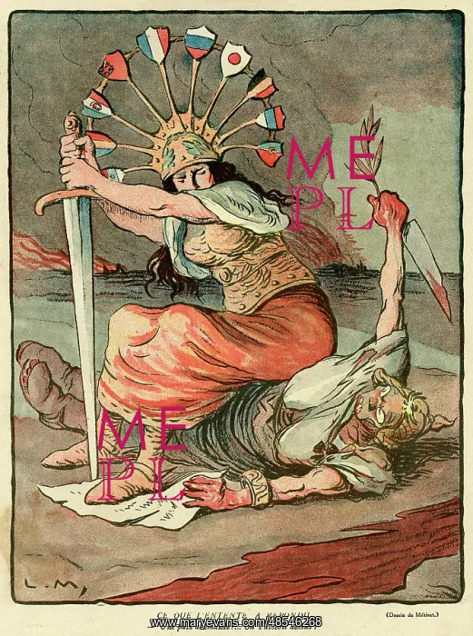 : Cartoon, Entente's Reply, WW1 : Cartoon, Entente's Reply, WW1
