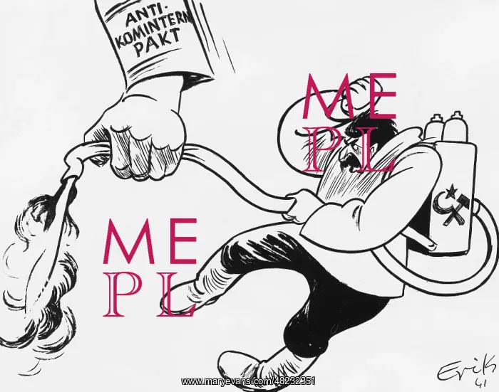 : Cartoon by Erik on the Anti-Comintern Pact, 1941 : Cartoon by Erik on the Anti-Comintern Pact, 1941