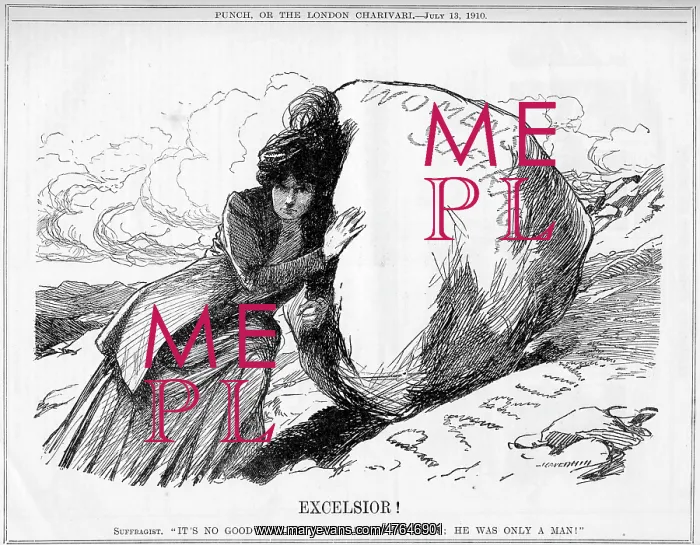 : Cartoon, Excelsior! (Suffragist as Sisyphus) : Cartoon, Excelsior! (Suffragist as Sisyphus)