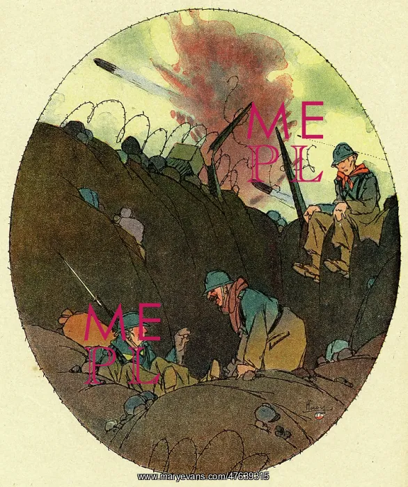 : Cartoon, After the explosion, WW1 : Cartoon, After the explosion, WW1