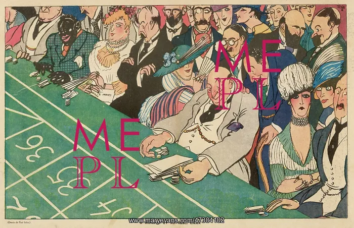 : Cartoon, Gambling at Monaco, WW1 : Cartoon, Gambling at Monaco, WW1