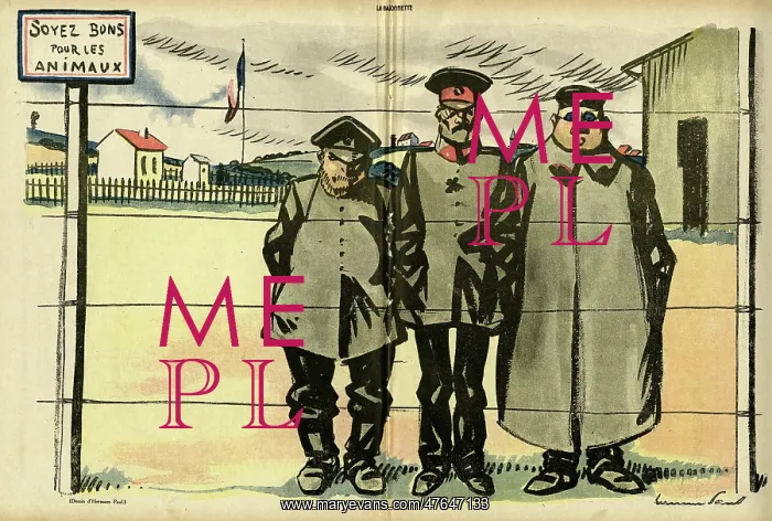 : Cartoon, German prisoners, WW1 : Cartoon, German prisoners, WW1