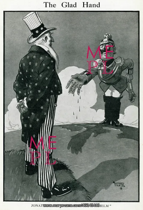 : Cartoon, The Glad Hand, WW1 : Cartoon, The Glad Hand, WW1