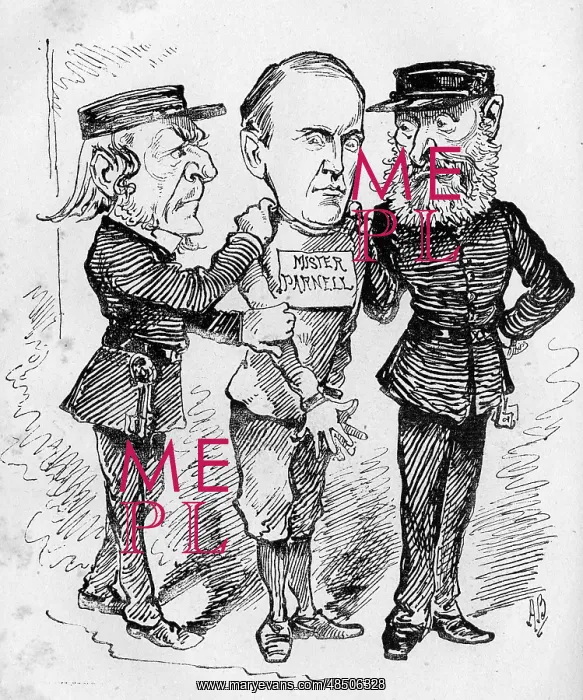 : Cartoon, Gladstone, Parnell and Forster : Cartoon, Gladstone, Parnell and Forster