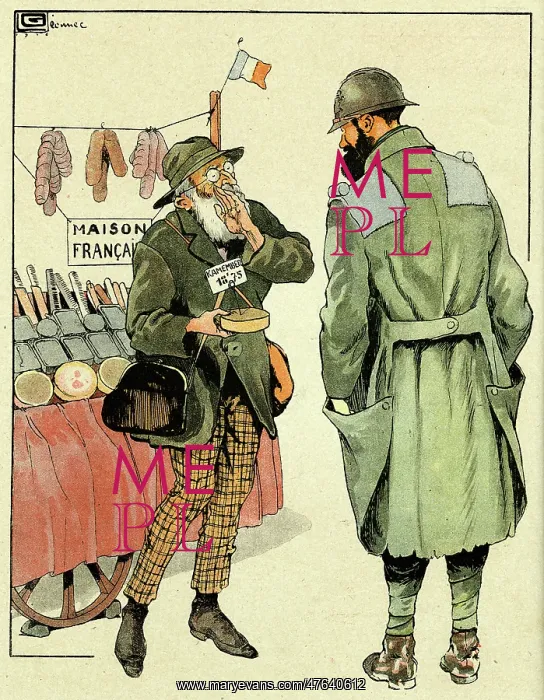: Cartoon, The good trader, WW1 : Cartoon, The good trader, WW1