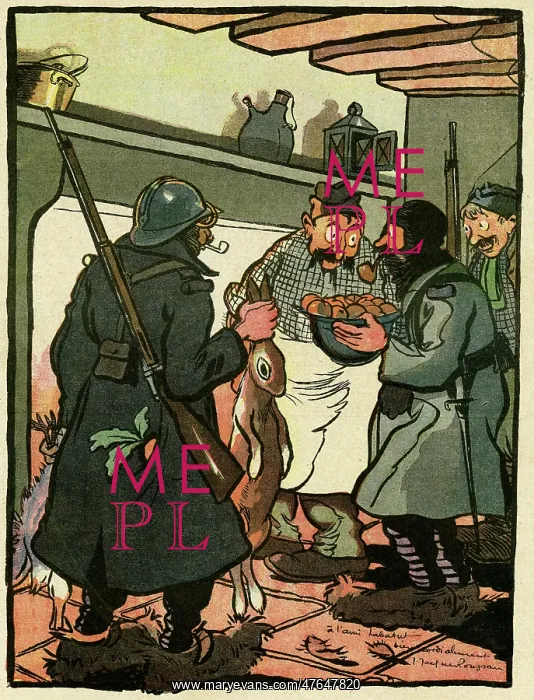 : Cartoon, The gourmands, WW1 : Cartoon, The gourmands, WW1
