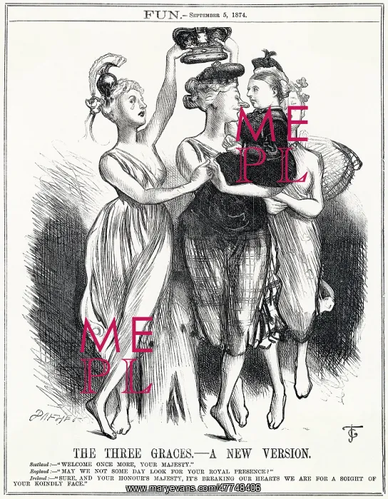 : Cartoon, The Three Graces -- A New Version (Queen Victoria) : Cartoon, The Three Graces -- A New Version (Queen Victoria)