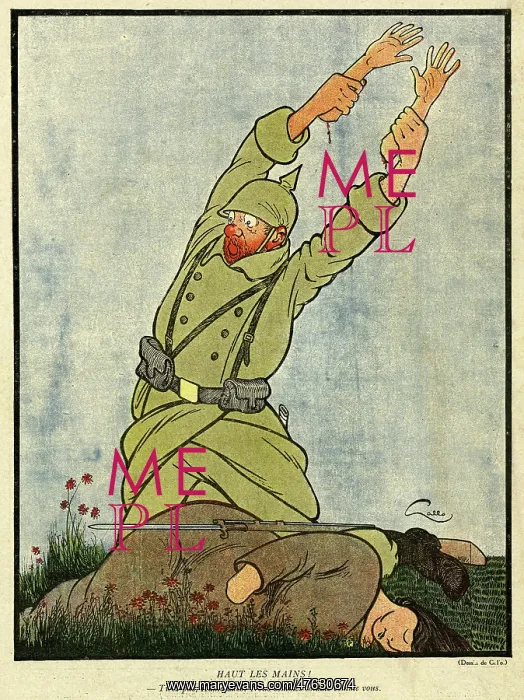 : Cartoon, Hands Up! WW1 : Cartoon, Hands Up! WW1